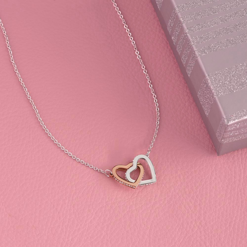 Valentines Interlocking Heart Necklace for Wife